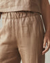 Women's Linen Wide Leg Pant - Pine Bark